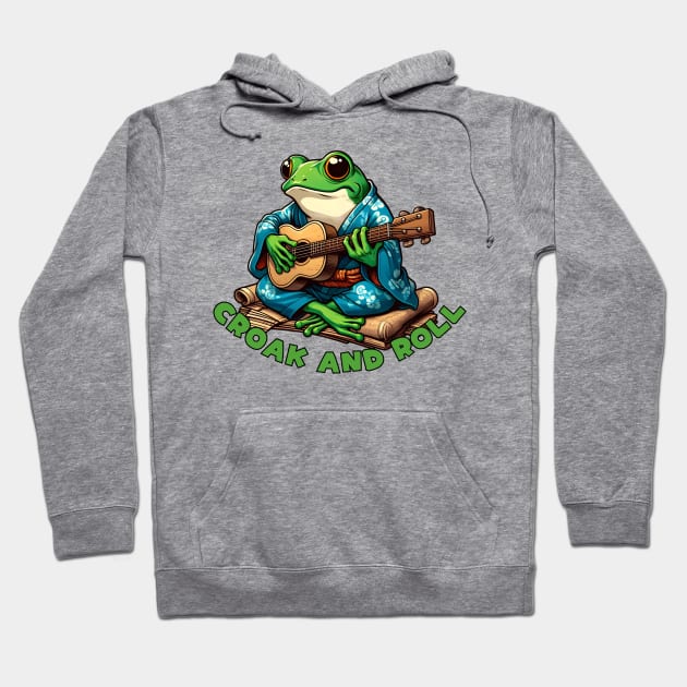 Rock and roll frog Hoodie by Japanese Fever